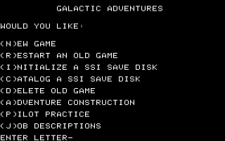 Galactic Adventures Title Screen